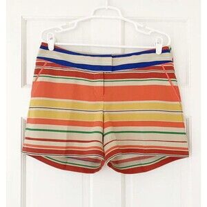 Outback Red Shorts Striped Rainbow Red Orange Pockets sz 8